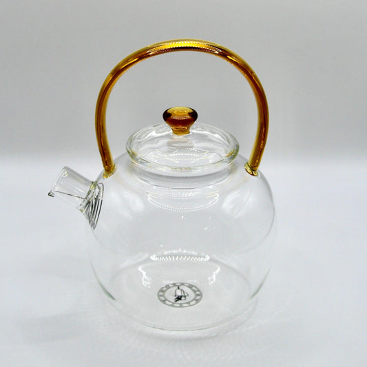 Glass Teapot with Gold-Colour Accents - NEW!
