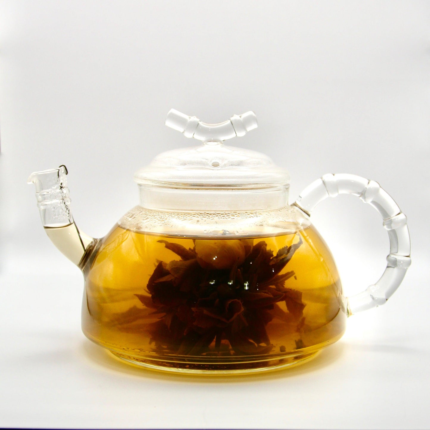 Large Glass Bamboo-Style Teapot - Reduced to Clear!