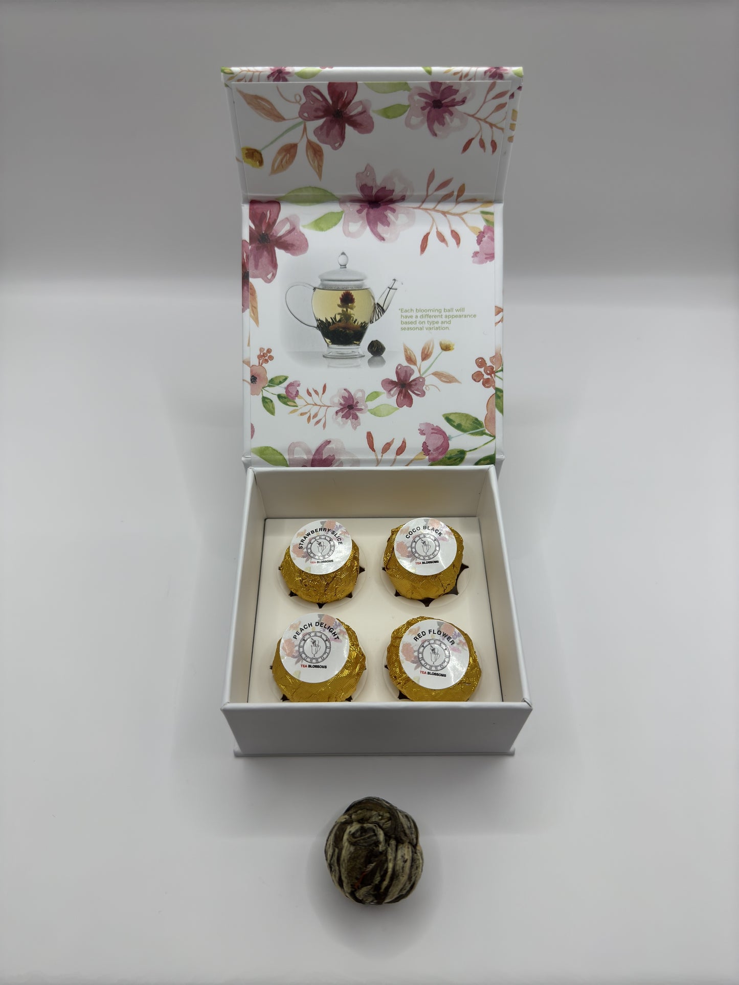 (NEW) Blooming Tea Gift Set Sampler - 4 Blooming Balls (4 flavours)