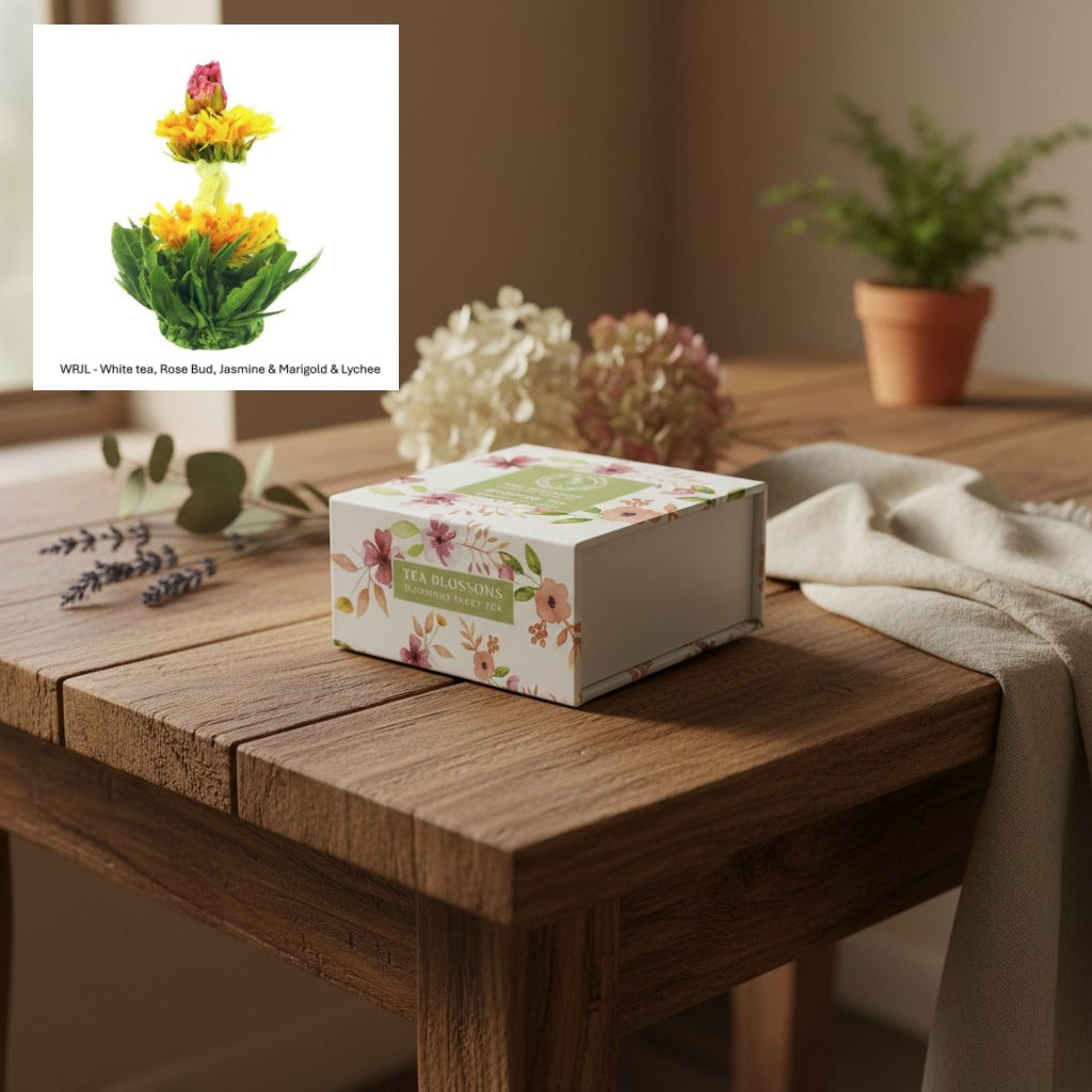 White tea, Rose bud, Jasmine and Marigold flowers, Lychee Gift Box