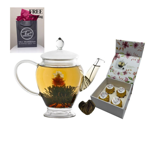 Blooming Tea with Glass Teapot gift box