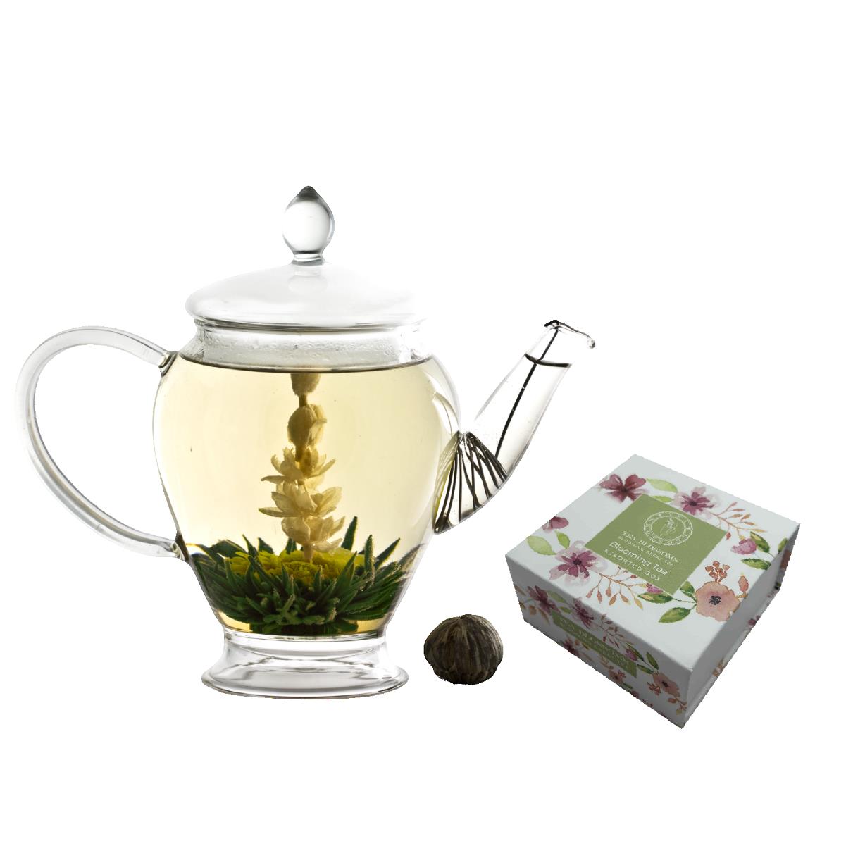 Blooming Tea Gift Box - White Tea, Jasmine, Marigold (4 balls)