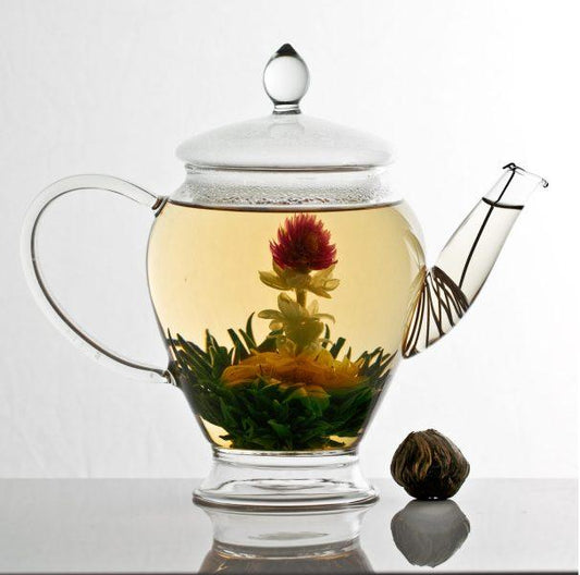 Flowering green tea ball - Marigold, Globe Amaranth and Jasmine.