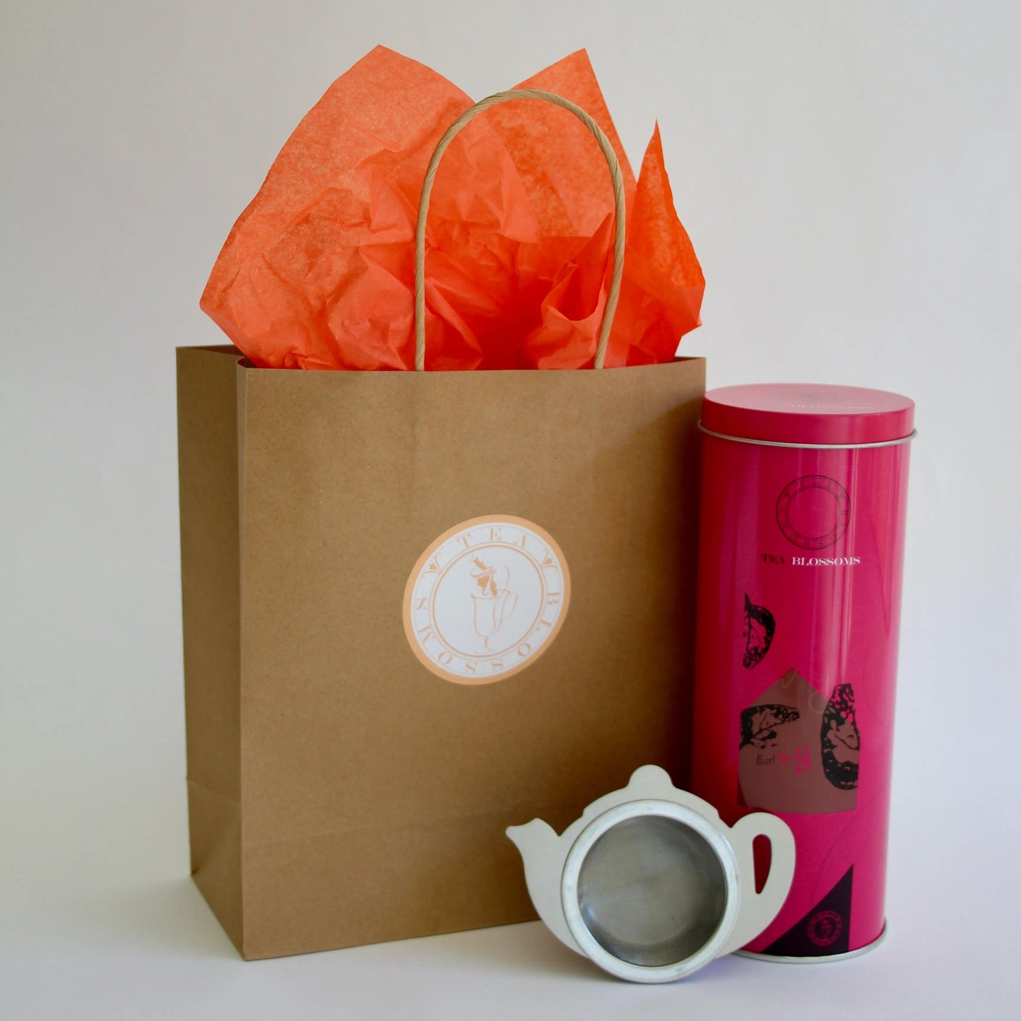 100g Loose Leaf Tea in a Gift Tin and with a Teapot-Shaped Tea Strainer