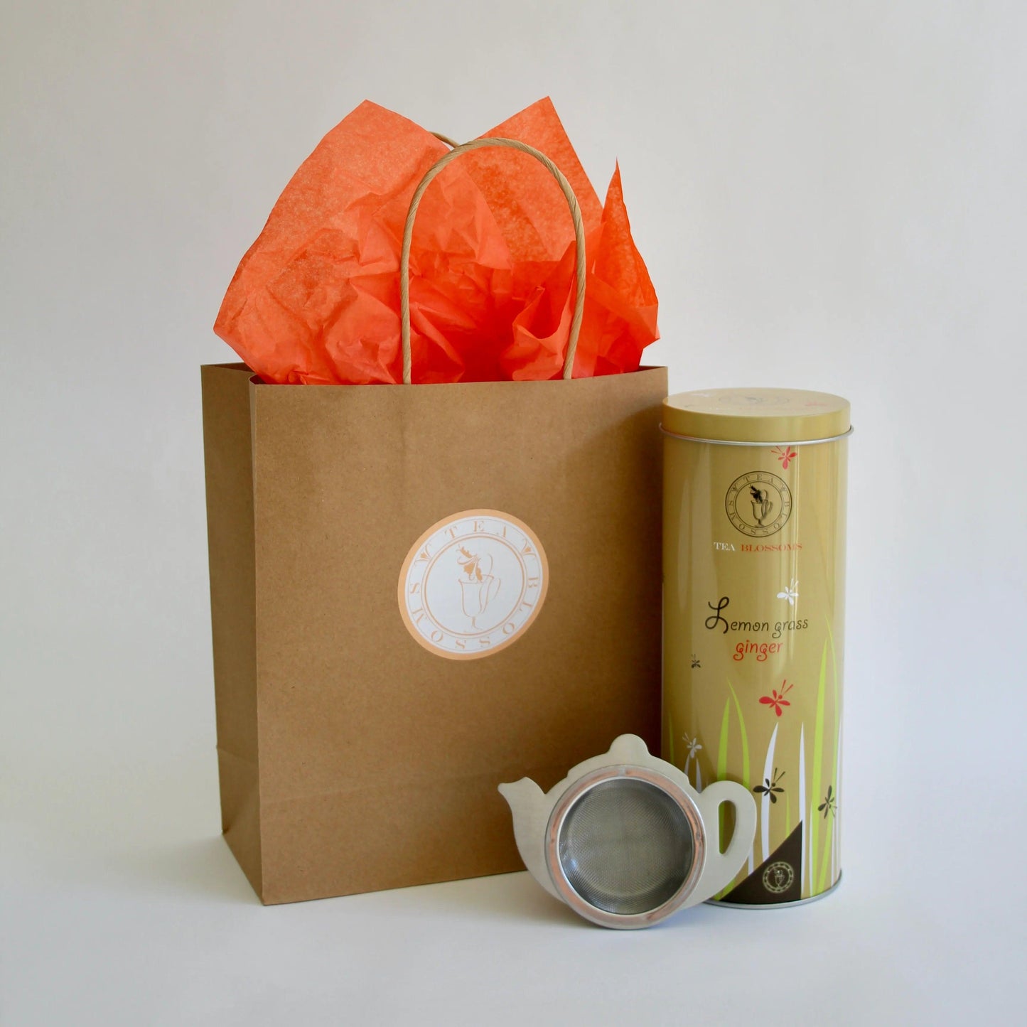 100g Loose Leaf Tea in a Gift Tin and with a Teapot-Shaped Tea Strainer