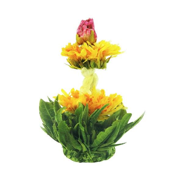 Flowering white tea ball - Rose bud, Jasmine and Marigold flowers with Lychee flavour