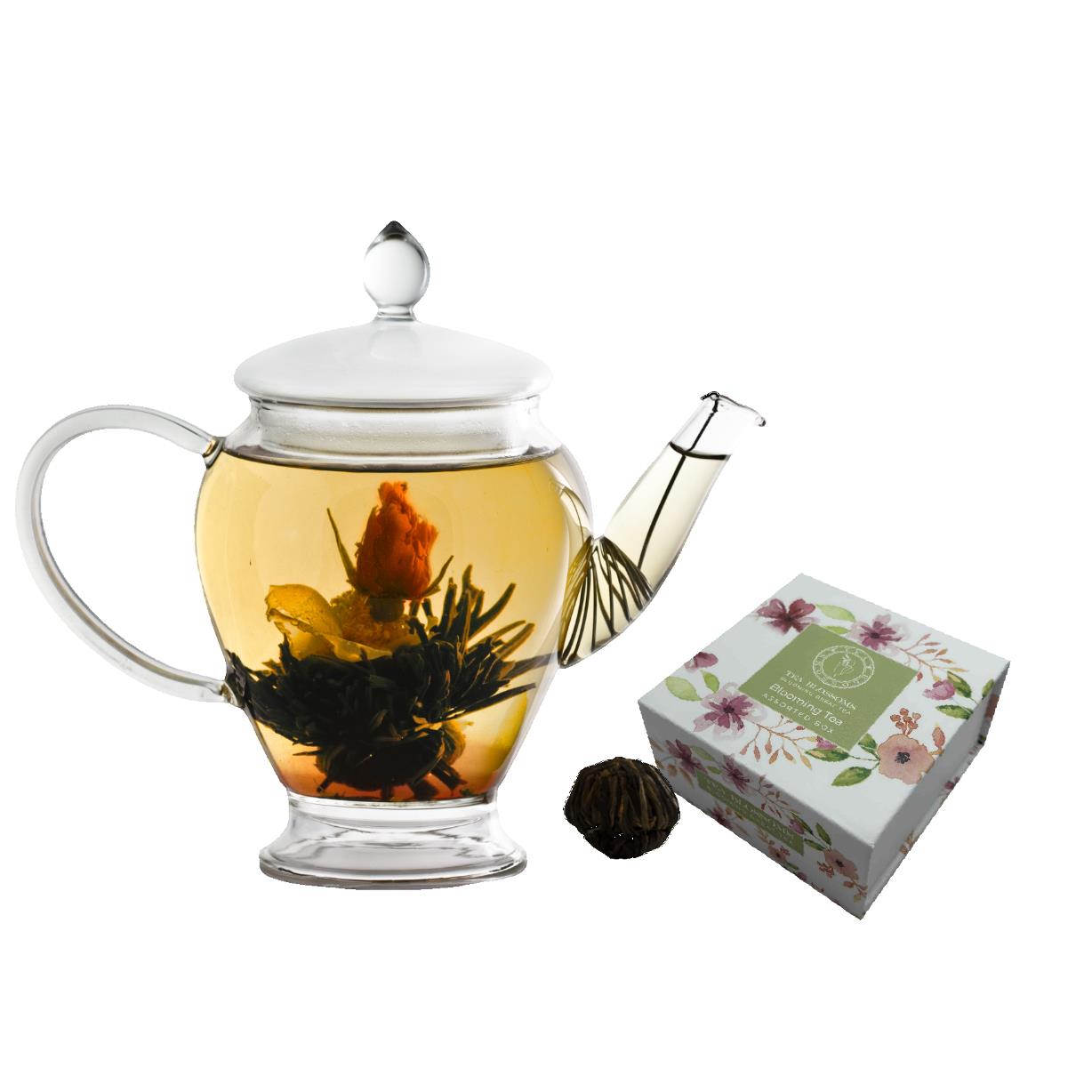 (NEW) Blooming Tea Gift Box - Black tea, Rose, Camellia, Lemon flavour (4 balls)