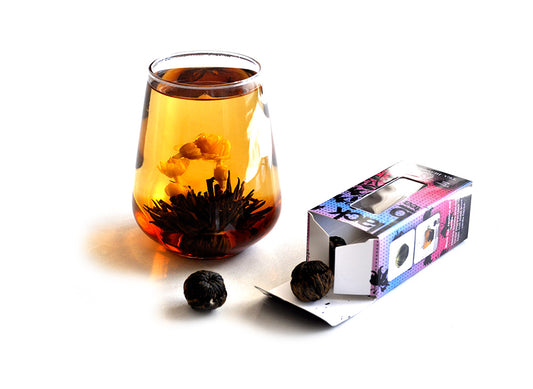 Blooming Tea Gift Box - Black tea, Jasmine, Vanilla flavour (6 balls)