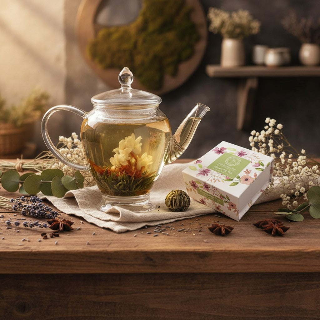 Green Tea with Peach Blooming Tea Gift Box