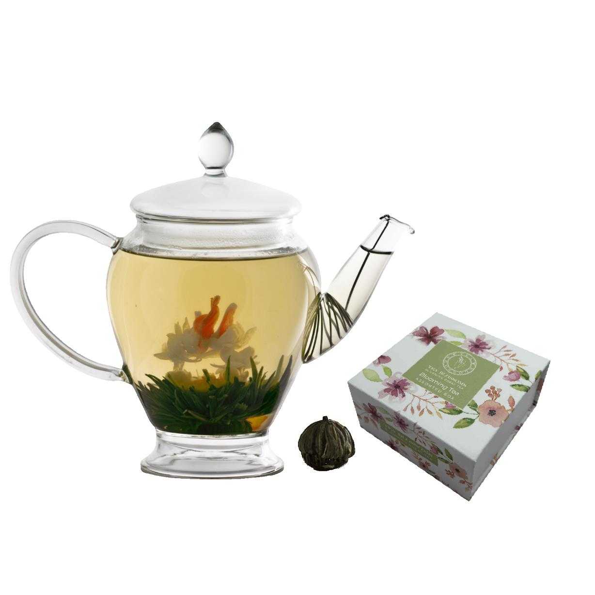 (NEW) Blooming Tea Gift Box - Green tea, Marigold, Jasmine and Lily (4 balls)