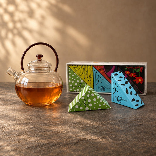 600 ml Glass Teapot with tea bags gift box 