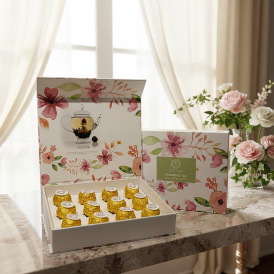 Tea blossoms blooming tea gift box